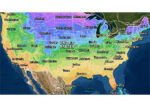 美国农业部植物抗寒区地图