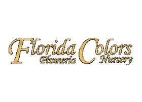 Florida Colors Nursery Plumeria gold script logo