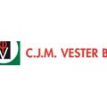 C.J.M. Vester 标志，绿色 U 形图形内嵌红色环，下方是红色 C.J.M. VESTER B.V. 字样