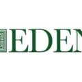 Eden Magazine official EDEN serif wordmark with plant motif (Belgian garden magazine)