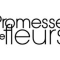 法国花的承诺园艺商店 logo，黑底配 Promesse de fleurs 手写体字样