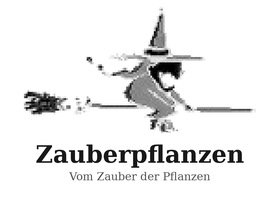 德国魔法植物 Zauberpflanzen 标志，扫帚骑手剪影与 Zauberpflanzen 字样